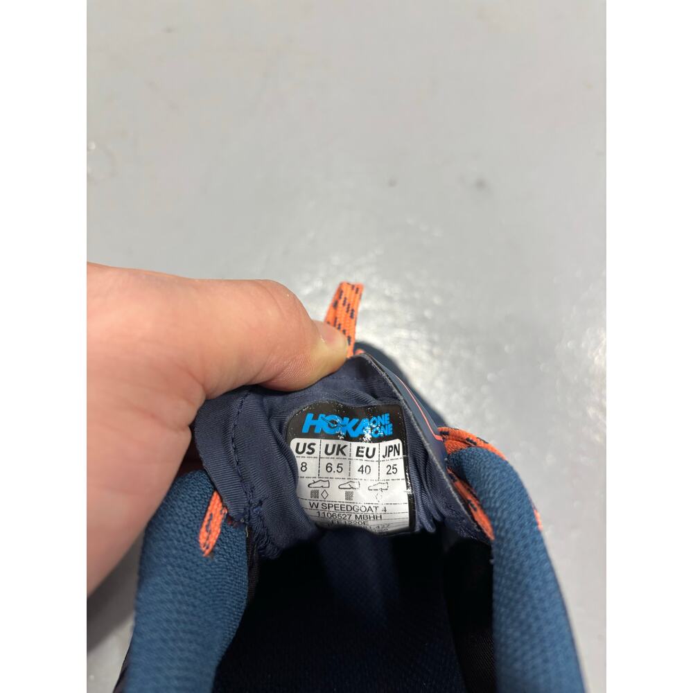 HOKA ONE ONE Women's Speedgoat 4 Vibram Sole Trail Running Shoes size 8 Navy - Picture 7 of 7